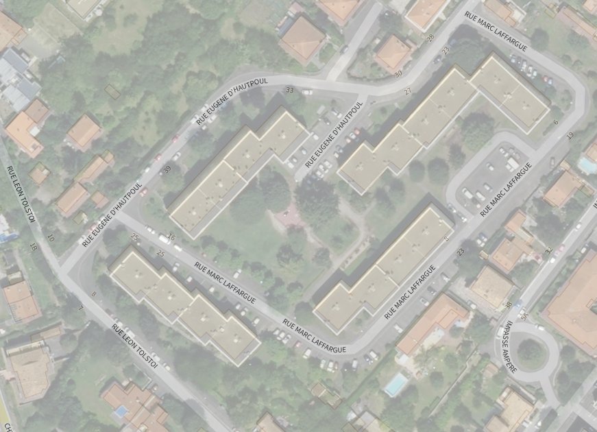 Plan aérien de la résidence (avec légende)